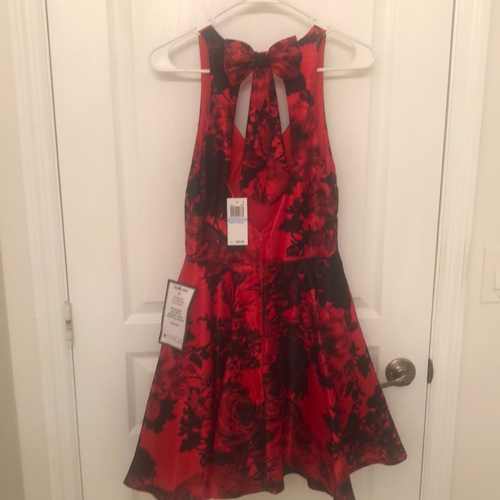 City studio red/black party social dress
